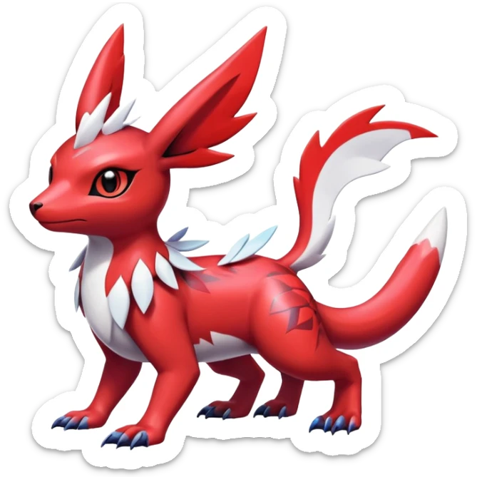  Cute Shiny Exotic Colorful Guilmon-Latias-Koraidon-Umbreon-Fakémon-hybrid-creature (full body)  sticker