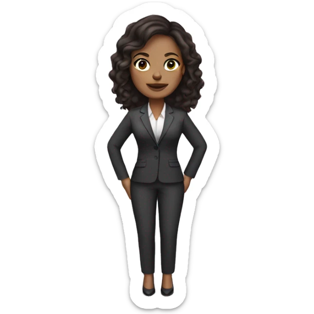 Light skin business woman with dark brown hair sticker