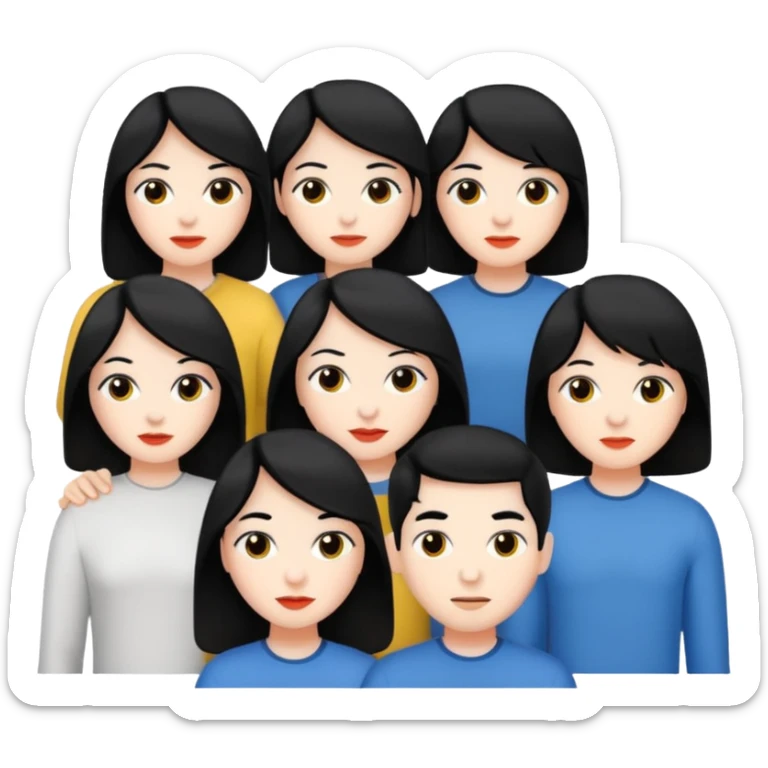 congressional meeting of people with black hair and white skin sticker