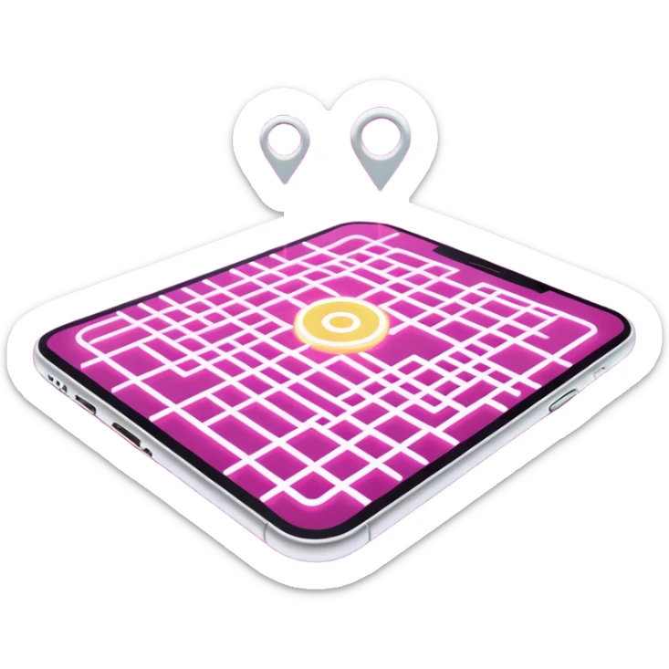 mix pink of a big gps map of the lines sticker