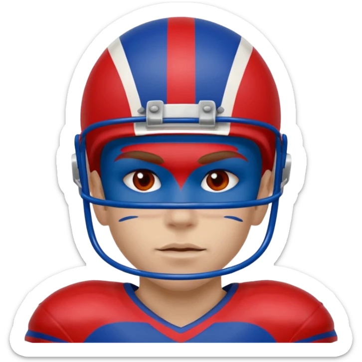
American football face painting in blue (#00A3E0) and red (#F9423A)  sticker