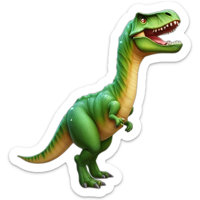 Dinosaurio con un cadena de diamantes y un habano en la mano botando humo  sticker