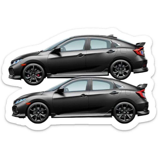 Make an emoji of a 2024 Honda civic sport with a black exterior with no added color  sticker