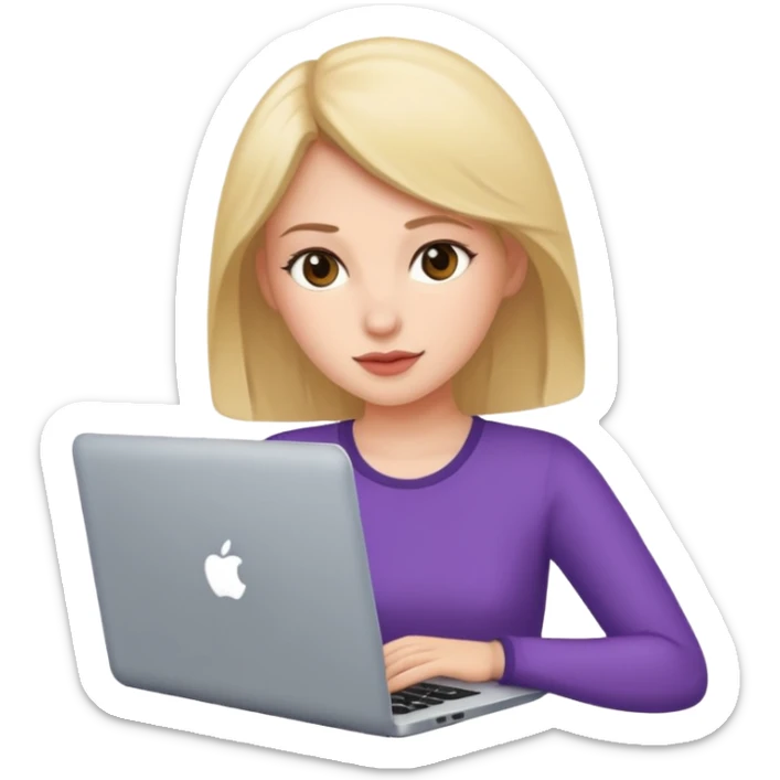 Could you please make an emoji of a community manager woman with a laptop or iphone? sticker