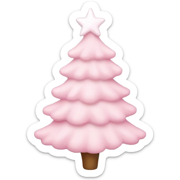 pastel pink christmas tree sticker