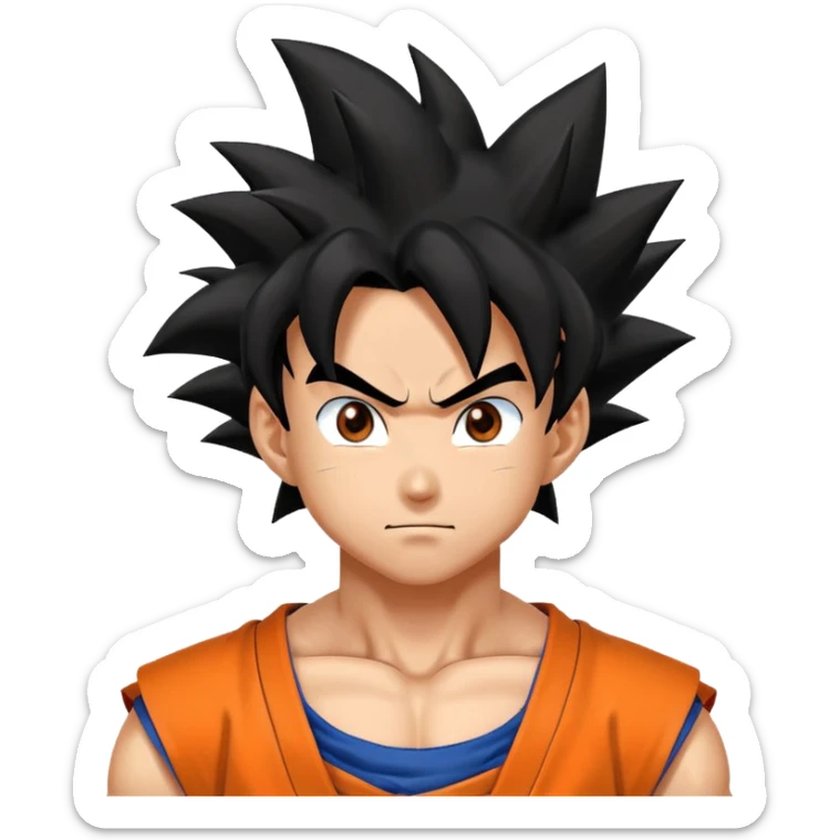 Goku from Dragon Ball Z with spiky black hair and orange gi sticker