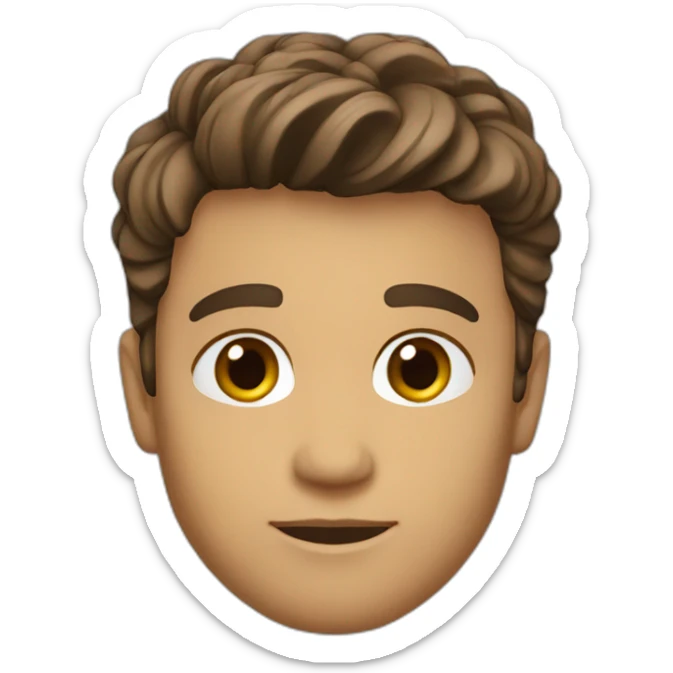 Leonardo Moreno logo short hair brown eyes sticker