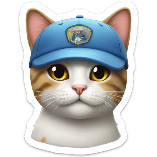Cap cat sticker
