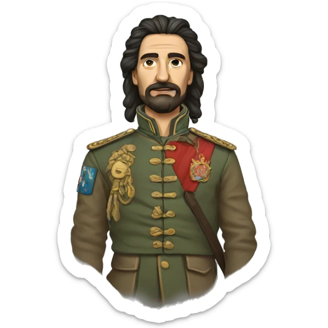 contemporary bulgarian pseudo-patriot with portrait tattoos of revolutionaries sticker