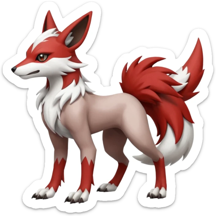 Meloetta-Zangoose-Lycanroc-Sergal-Pokémon-Fakémon-fusion-hybrid-creature sticker