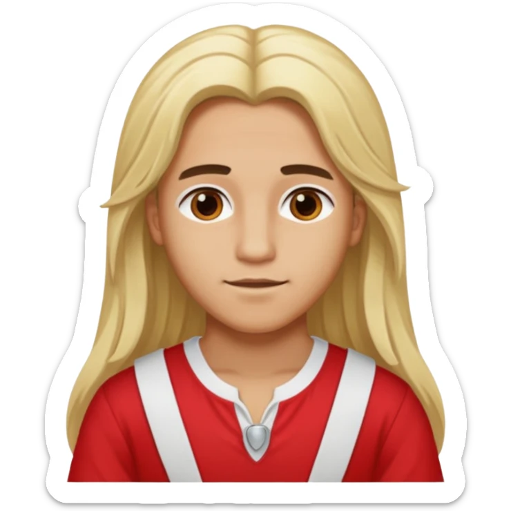 Adonis, Beauty God from Rome Mythology with long blonde hair, red and white outfit, sticker