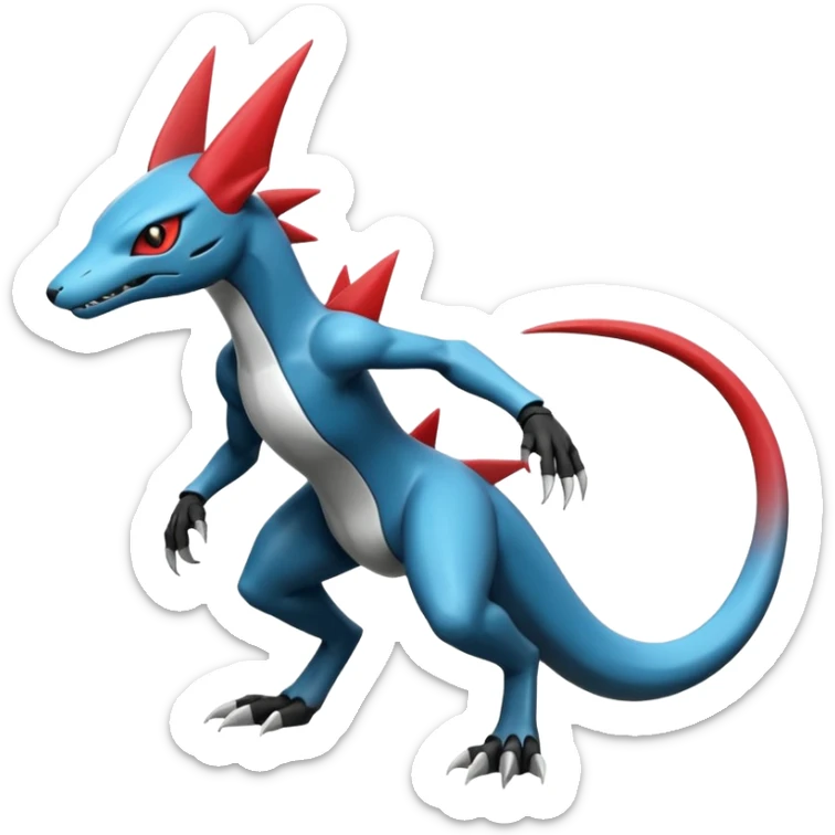 Shiny Cool Futuristic Smooth Salandit-Zeraora-Lombax-Sergal-Zangoose-Cyclizar-Genesect-Pokémon, full body sticker