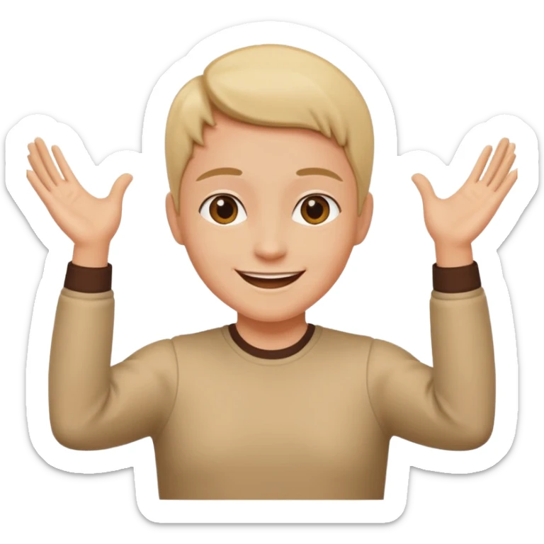 Una persona con los vrazos estirados hacia ambos lados sticker
