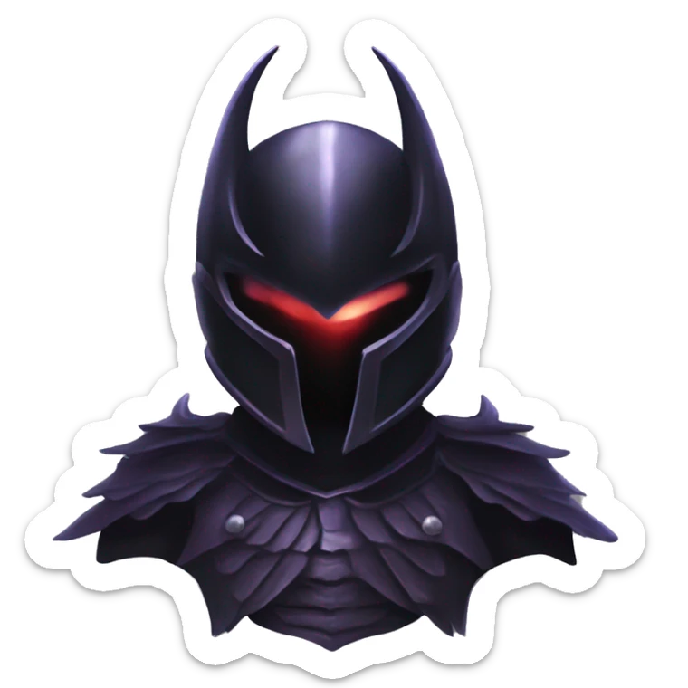 Femto berserk black iron armor who look like a demon with a black falcon helmet sticker