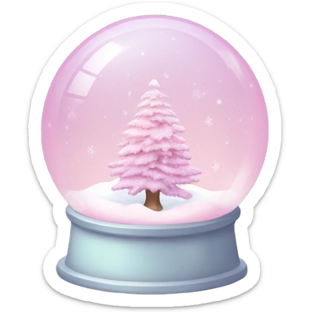Pastel pink snow globe sticker