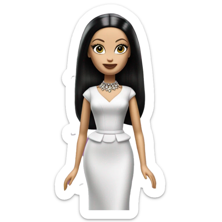 Dulcissima Barbie, Morticia Addams,cute,showing off, show full body,accessories  sticker