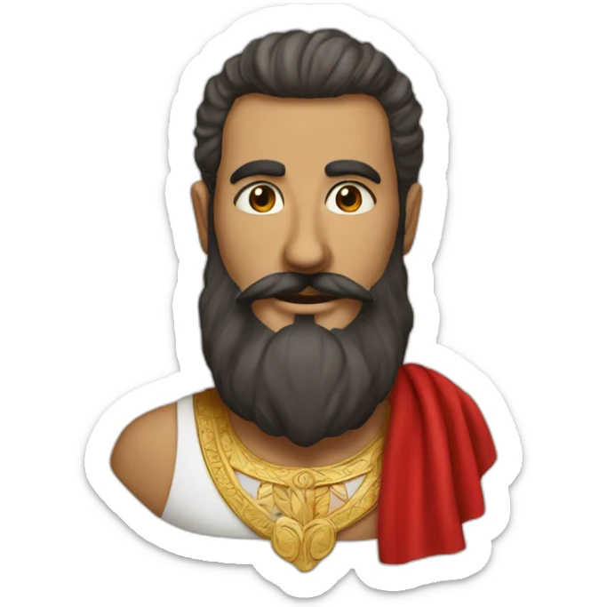 El bey Tunisia with beard, moustache and red coloured tissu around the head sticker