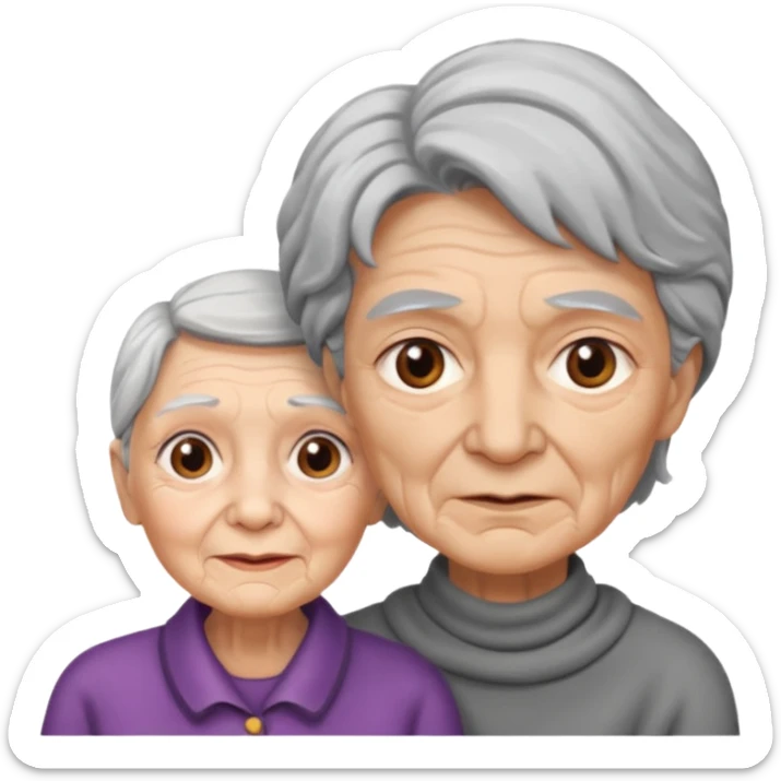 lo mismo que estas haciendo solo coloca alado de la abuela un hombre joven  sticker