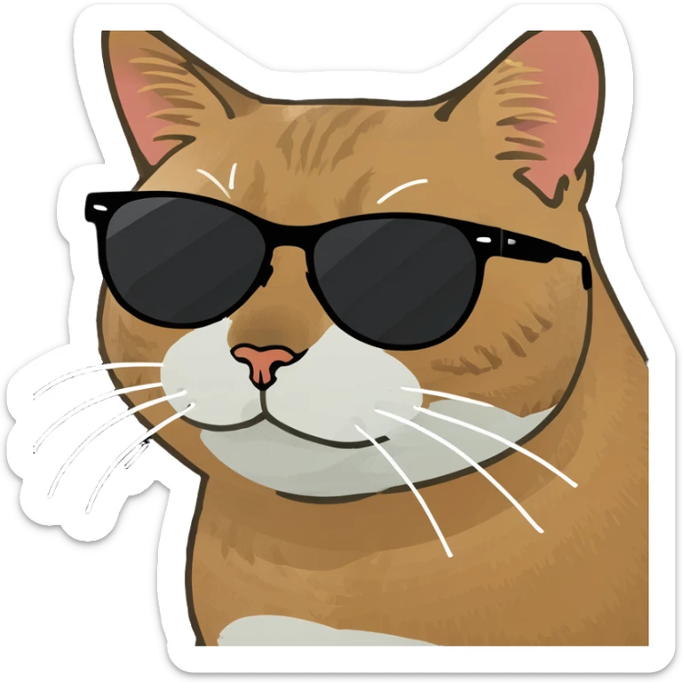 Cat with sunglasses sticker