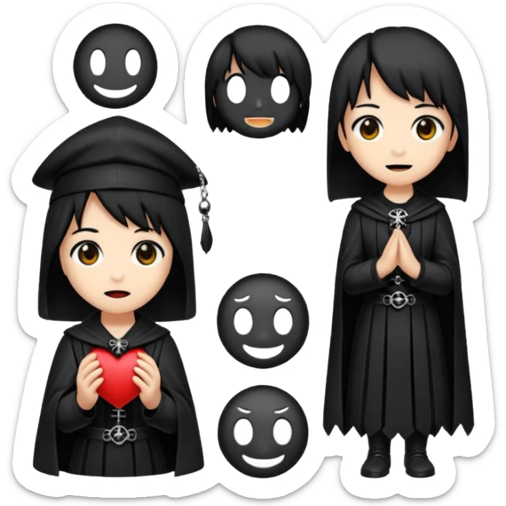 Bana kick icin emoji paketi lazim Gothic anime karakterleri olsun iAloneK nicknameli bazi emojilerde olsun sticker