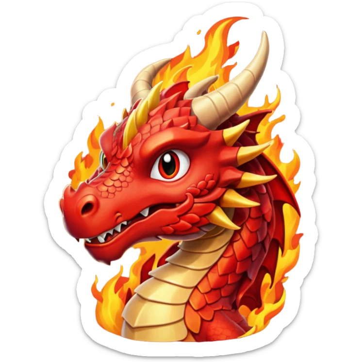 Red dragon sticker