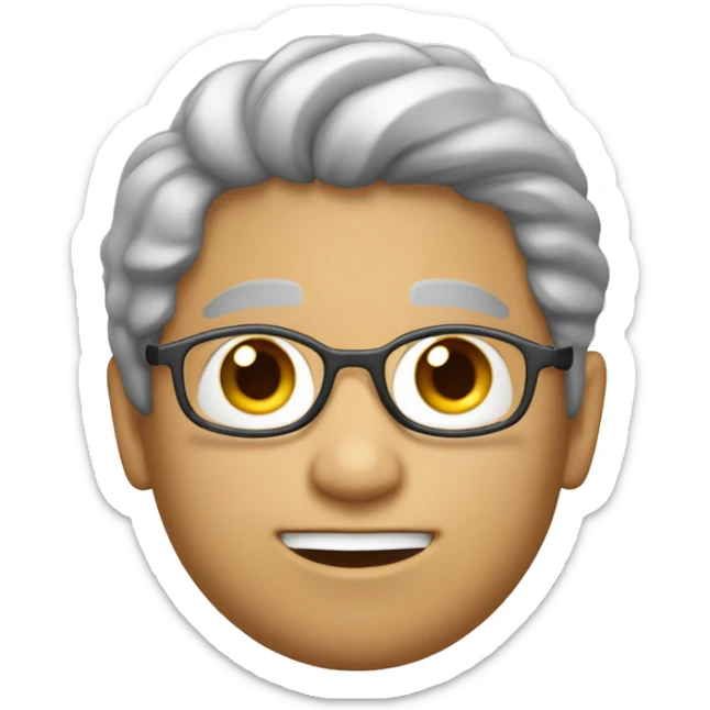 Una familia de un padre con el pelo blanco y corto, una madre con el o sticker