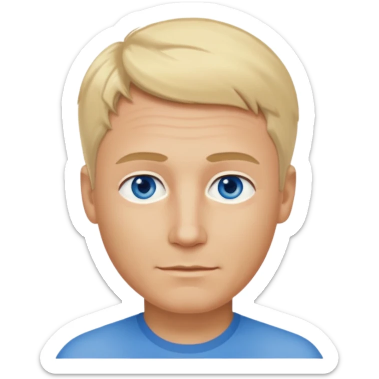 real human male short blond hair blue eyes 5ft 9 140lbs 54 years old Italian sticker