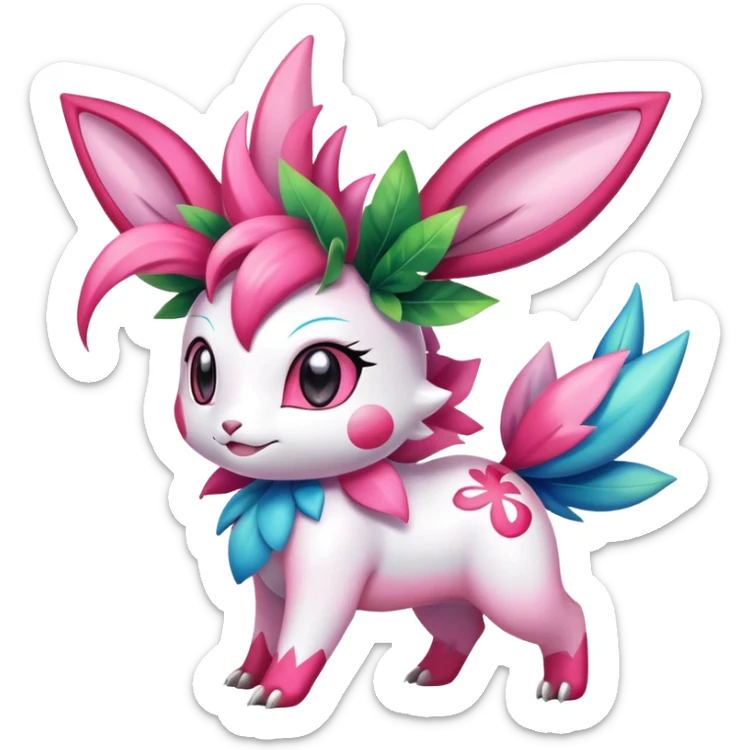 Shiny Exotic Sylveon-Roserade-Shaymin-Ivysaur-Meganium-Roselia-Hybrid-Creature sticker