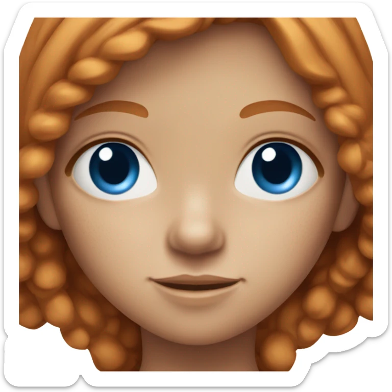 Straight ginger hair girl with blue eyes and freckles  sticker