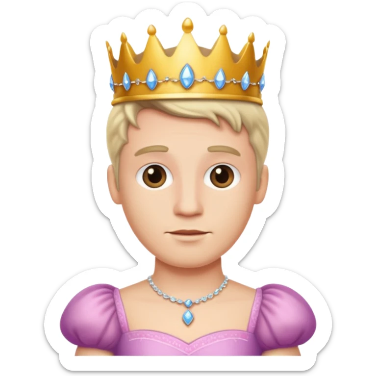 
Hombre blanco con vestido de princesa
 sticker