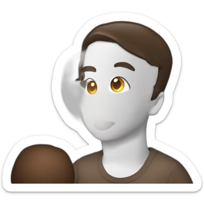 uzun kahverengi saçlı siyah gözlüklü saçı bağlı adam sticker