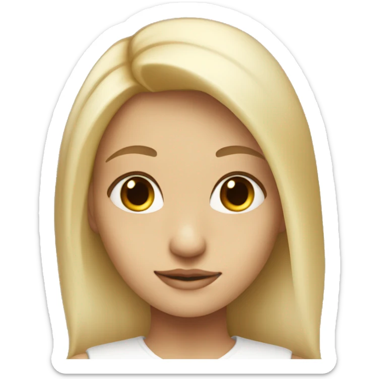 Blonde girl dark brown eyes with halo and wings  sticker