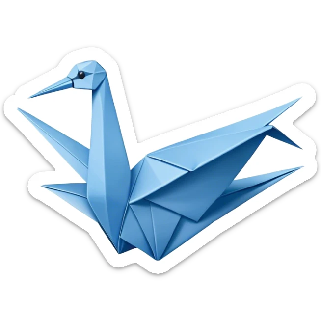 Fold Origami-Inspired:
A symbol of 'the fold', a simple origami bird or shape (like a crane) using just 2-3 colors maximum.  sticker