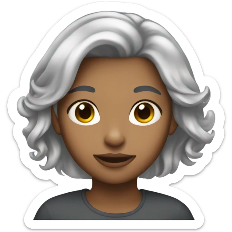 Girl with silver hair sticker