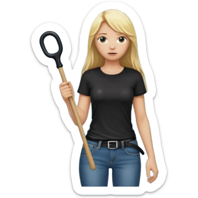 Bdsm male dominant wearing jeans black T-shirt and holding a flogger watching from outside blonde long hair sub with a collar showering with suds all over her sticker