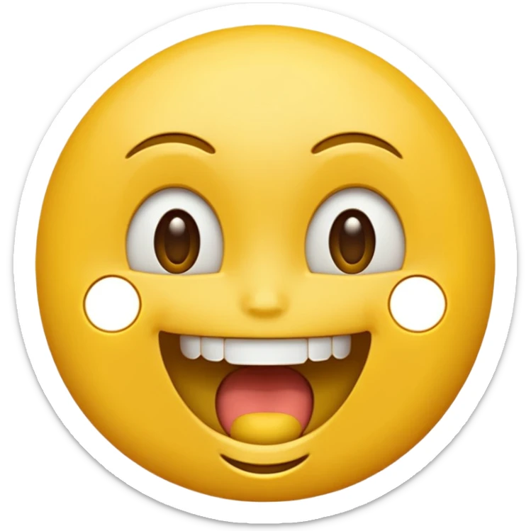 a face with a large opened mouth in emoji of whatsapp style (yellow) sticker
