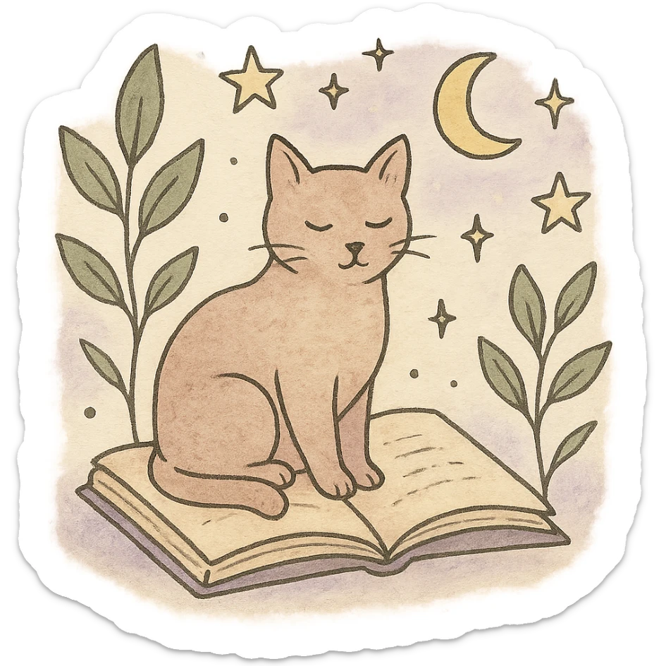 A gentle, poetic digital illustration in the style of “Jardim da Ju”. The scene blends nature, cosmos and tenderness — hand-drawn lines, soft textures, and muted pastel tones (sage green, lilac, rose, cream). Elements like leaves, stars, cats, books, and celestial details coexist naturally. The mood is magical yet grounded, evoking sensitivity, reflection, and quiet intelligence. The lighting is warm and dreamy, with delicate sparkles and organic shapes. Artistic style: watercolor + fine line art, minimal, elegant, emotional and intimate.


(use conforme a IA utilizada)

Mood: magical realism, soft light, emotional, feminine, intellectual

Style keywords: watercolor, fine ink lines, pastel tones, digital illustration, cozy, slow aesthetic, minimal poetic composition

Colors: #9BA48A (verde sálvia), #E6B7B1 (rosa suave), #D0C3CC (lavanda névoa), #F6F1E7 (papel de chá), #2D2D2F (grafite noturno)

Objects recorrentes: folhas, flores, livros, chá, gatos, estrelas, constelações, velas, mãos, janelas abertas, estufas, estantes, sementes, instrumentos musicais

Emoção central: sensibilidade lúcida — calma, introspectiva e real sticker