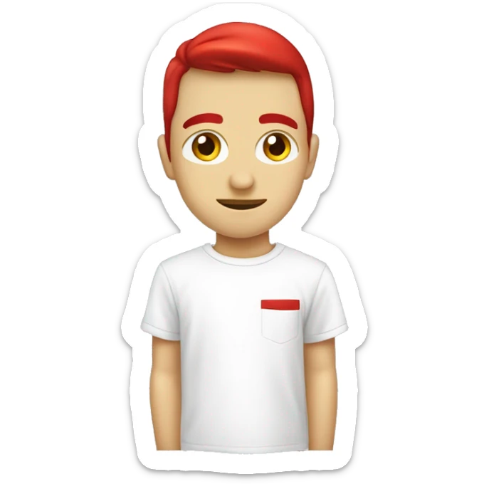 camiseta blanca con una linea roja un poco mas de la mitad y abajo de la linea roja que diga claro en rojo sticker