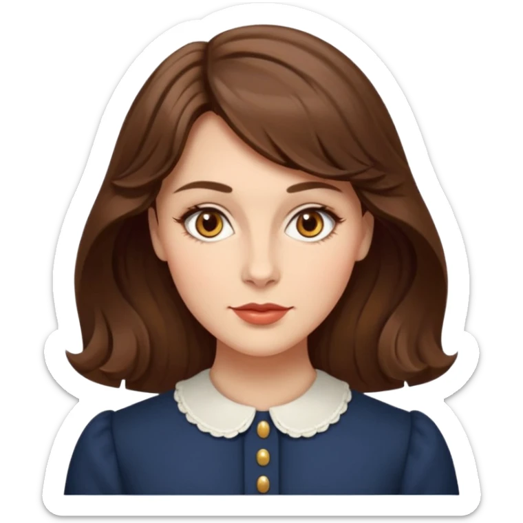 Dalgalı saçlı, hafif perçemli; kehribar gözlü, küçük kalkık burunlu ve dolgun dudaklı. Oval yüzlü, çıkık elmacık kemikli. Omuzları geniş, beli ince, kalçası dolgun. Old money tarzında, dikkat çekici bir kadın. sticker