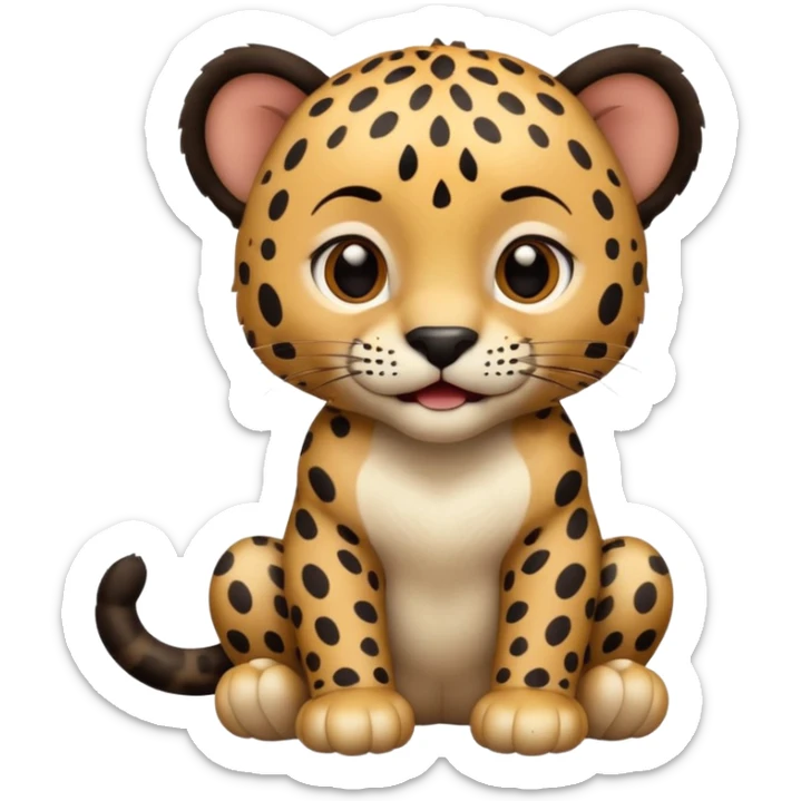 A high-resolution photo-realistic digital illustration of a baby jaguar, chest upward A high-resolution, photo-realistic digital illustration of a majestic jaguar sticker
