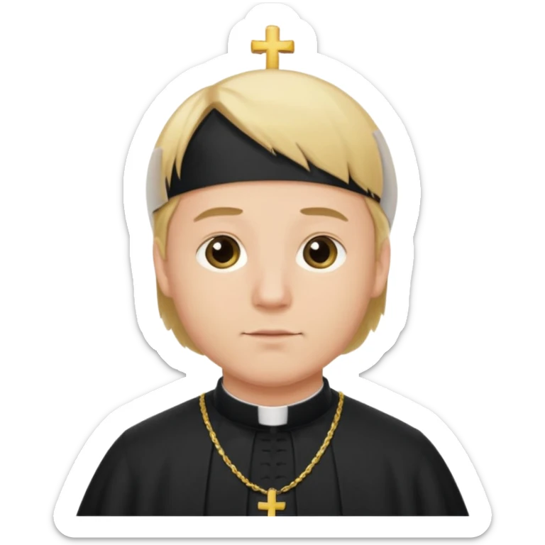 visablity pregnant man with parted blonde middle hair  and dressed like a catholic priest  sticker