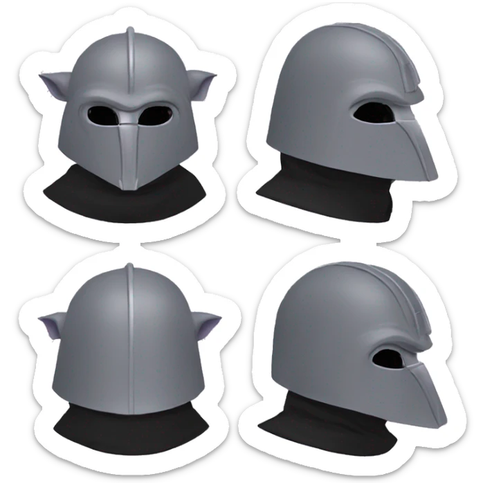 Lavender gray Pig armadillo darth Vader mask face armadillo darth Vader fanned tail feathered tail pig armadillo darth Vader face sticker