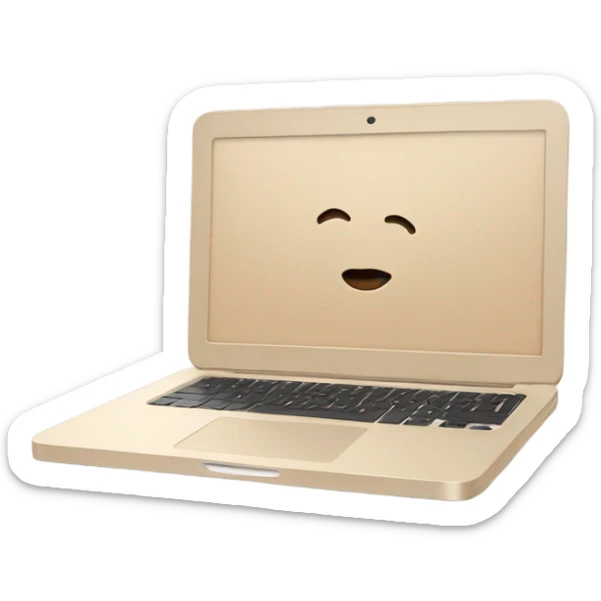 Aesthetic apple laptop in beige color that looks chic and elegant but cozy at the same time sticker