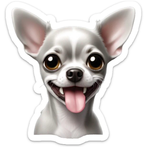 Super mini cute Chihuahua with a tongue little and beautiful grey colour  sticker