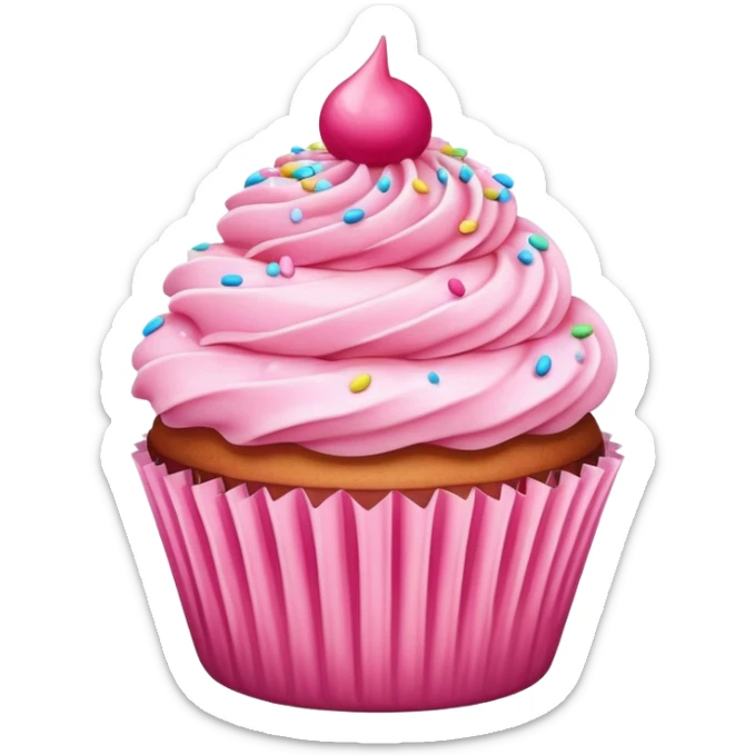 Cupcake with pink icing sticker