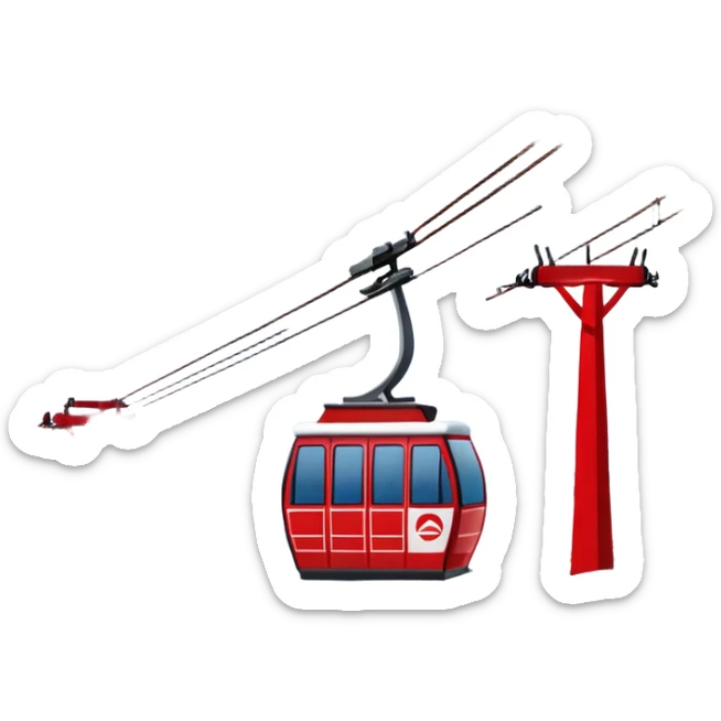 create cablecsr emoji in winter witht he logo of Bergbahnen Adelboden Lenk sticker