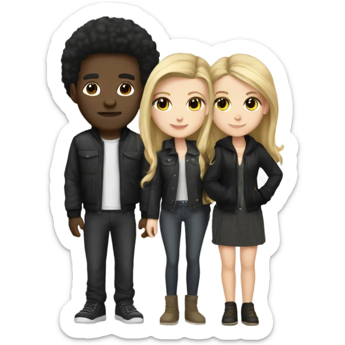 Couple white girl and black man with urban outfit sticker