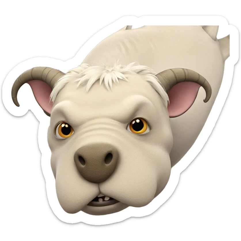 horned creature gazing at viewer sticker