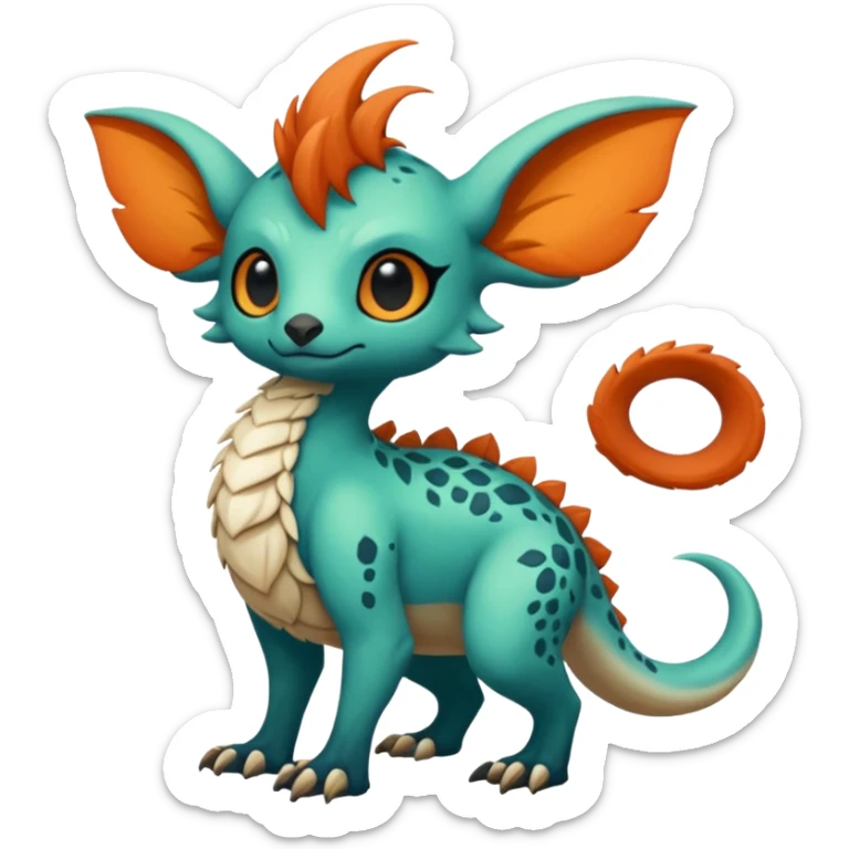 Cool cute fantasy Fionbri-Vernid-creature by griffsnuff & LiLaiRa & Falvie full body sticker