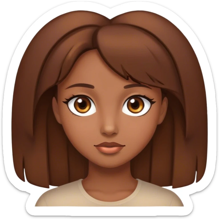 Girl pretty with brown hair and brown eyes y2k style sticker